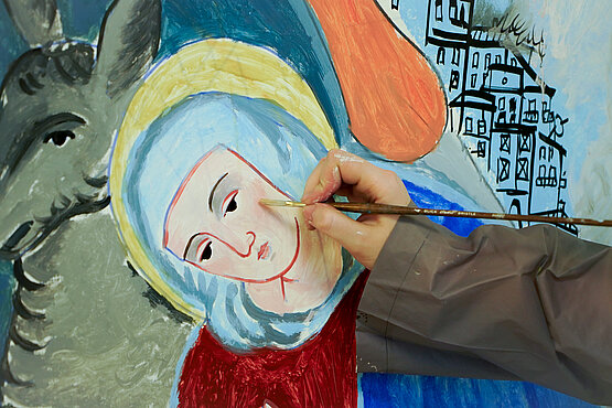 Ukrainian Artists Create Monumental Painting, Inviting Wounded Soldiers and Community to Join the Work