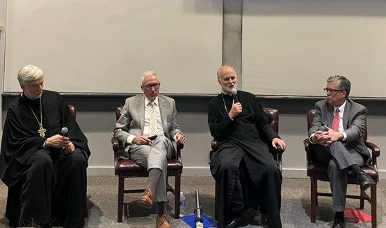 Metropolitan Borys Gudziak gave a presentation on the war in Ukraine at the Catholic University of America