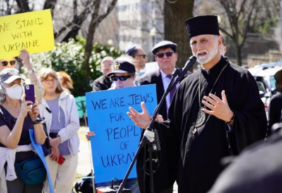 Metropolitan Borys joined ‘Jews For the People of Ukraine’ initiative in front of the Russian Embassy