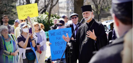 Metropolitan Borys joined ‘Jews For the People of Ukraine’ initiative in front of the Russian Embassy