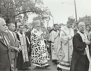 Візит патріарха Йосифа Сліпого до Сиракуз, НЙ. Разом із ним владика Йосиф Шмондюк. (1968)