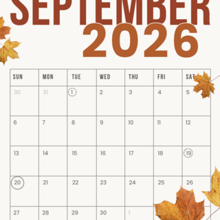 Parish Events: September 2026 
