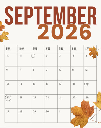 Parish Events: September 2026 