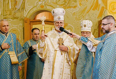 Archbishop Borys Presides at Divine Liturgy for the Feast of the Presentation at the Ukrainian Catholic University chapel