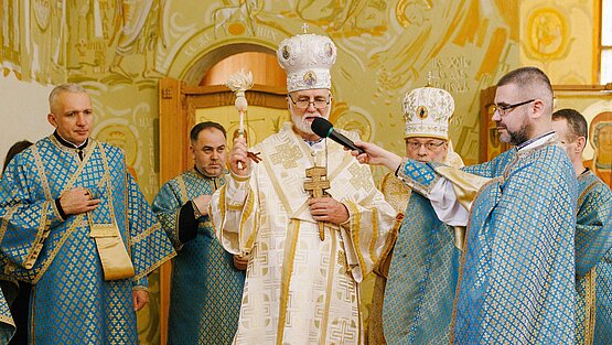 Archbishop Borys Presides at Divine Liturgy for the Feast of the Presentation at the Ukrainian Catholic University chapel