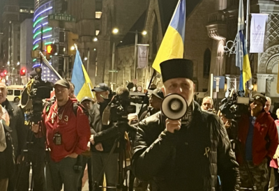 Archeparchy Clergy Join Hundreds at Philadelphia City Hall in Support of Ukraine