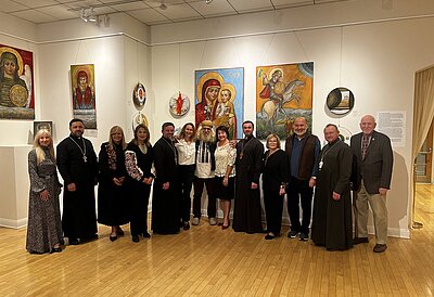 Metropolitan Archbishop Borys Gudziak Attended the Opening of an Icon Exhibition by Renowned Ukrainian artist Lev Skop at the Ukrainian National Museum