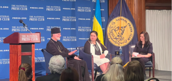 Archbishop Borys Gudziak and Ambassador Oksana Markarova appeared at a National Press Club