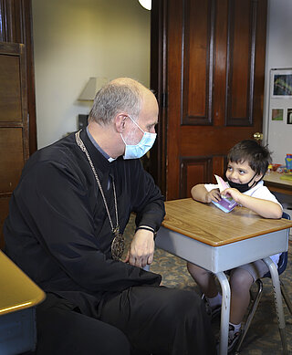 Візитація митрополита Бориса Ґудзяка у школі св. Миколая у Майнерсвілі, ПА (2021)