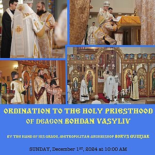 Ordination to priesthood of deacon Bohdan Vasyliv