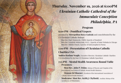 Ukrainian Catholic Archeparchy of Philadelphia to Host Evening of Prayer and Reflection on Mental Health