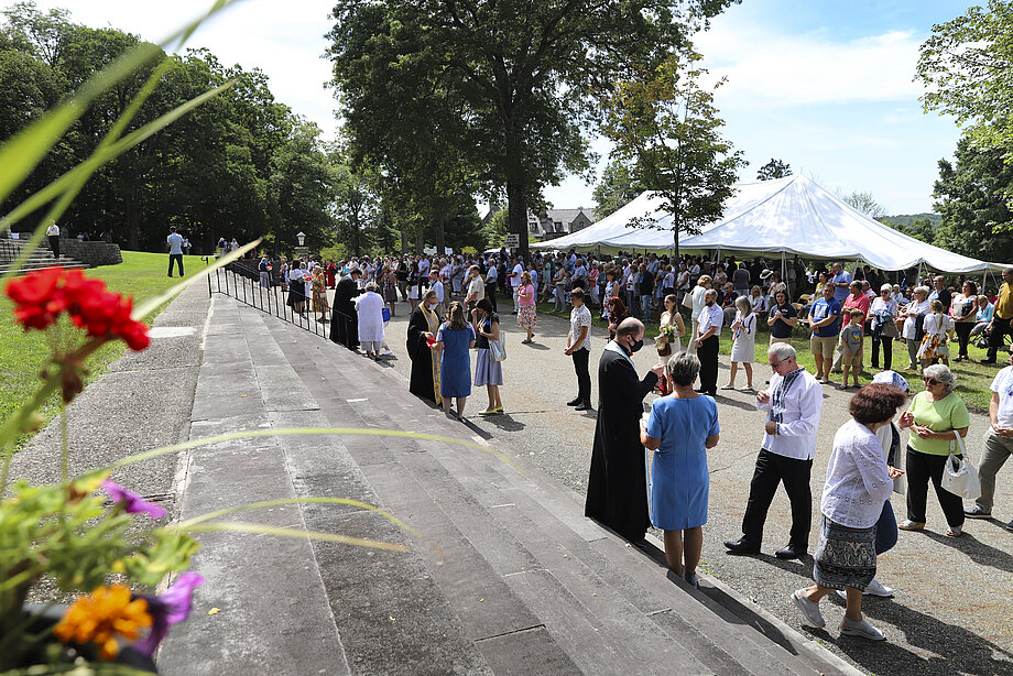 Причастя під час Успенської прощі у Слотсбургу (Серпень 2021)