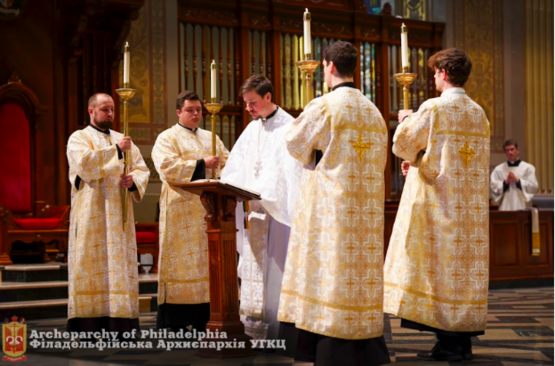 Rev. Volodymyr Radko celebrated the Liturgy in Cathedral Basilica of Saints Peter and Paul in Philadelphia