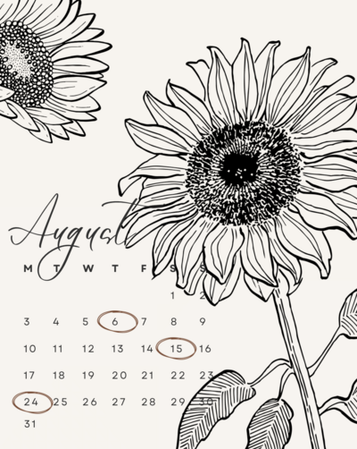 Parish Events: August 2026 