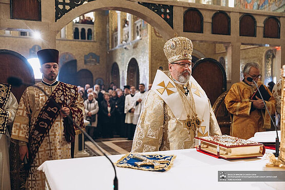 His Beatitude Sviatoslav Ordains Fr. Daniel Galadza at Saint Sophia in Rome