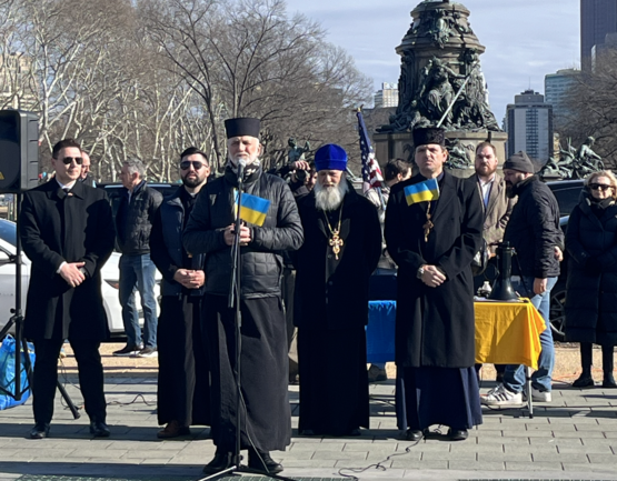 Metropolitan Borys Gudziak Joins Philadelphia Rally Marking Fourth Anniversary of Russia’s Full-Scale Aggression Against Ukraine