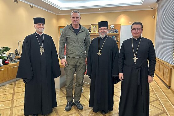His Beatitude Sviatoslav and Archbishop Borys Gudziak Meet with Kyiv Mayor Vitalii Klitschko