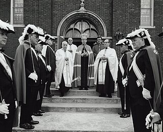 Владика Ярослав Ґабро під час візитації парафії Різдва Пресвятої Богородиці в Чикаго (Вересень 1966)